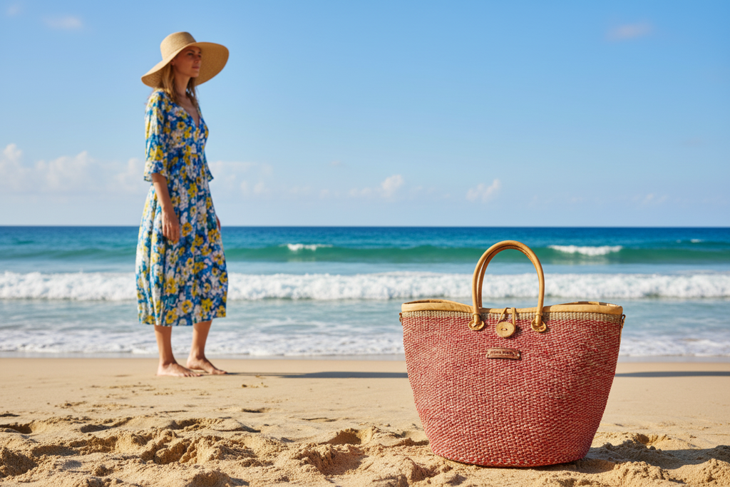 Brave Life Heart Handmade Sisal Straw Basket Tote